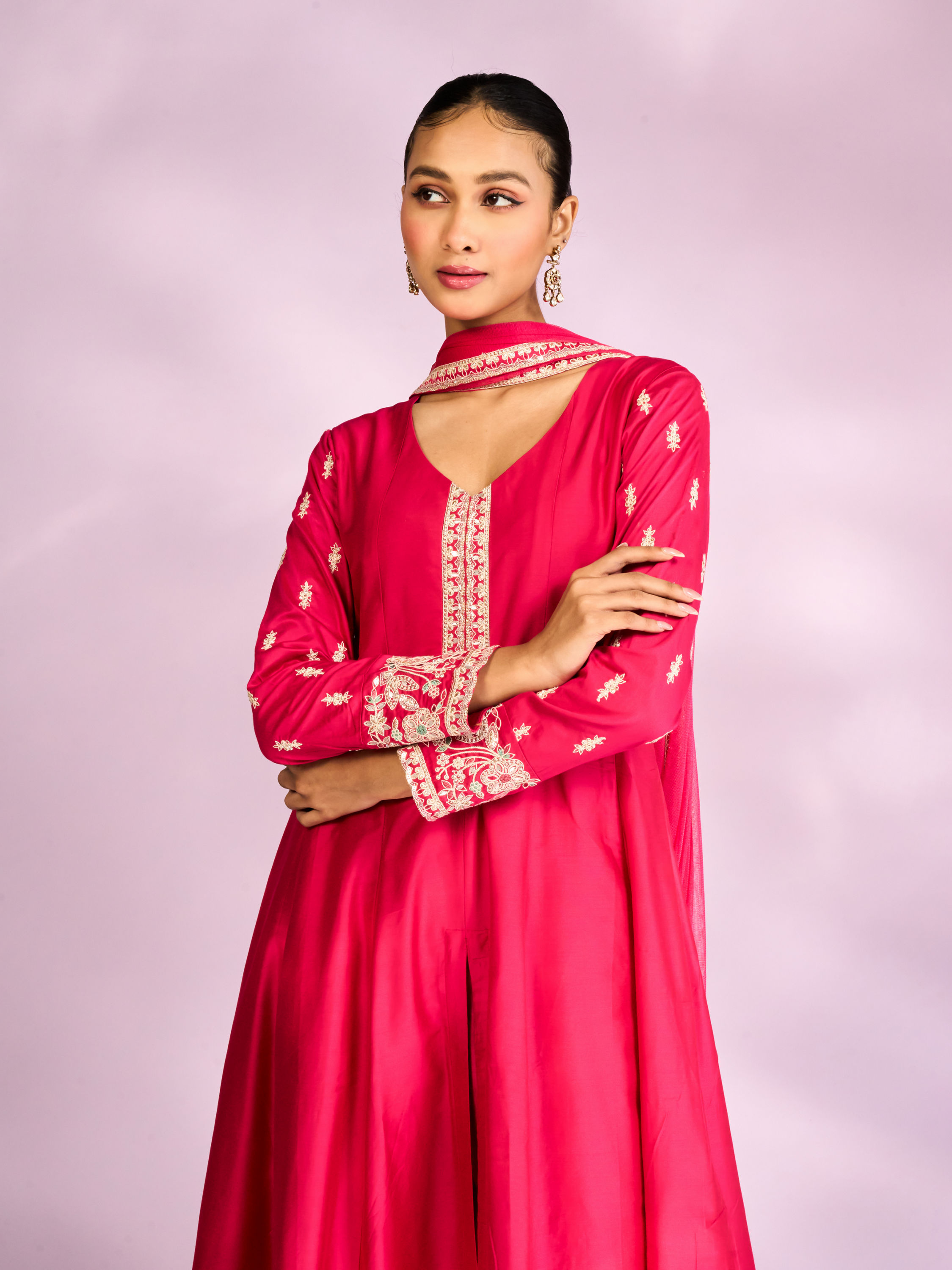 Mohey Women Royal Rani Pink Anarkali Suit