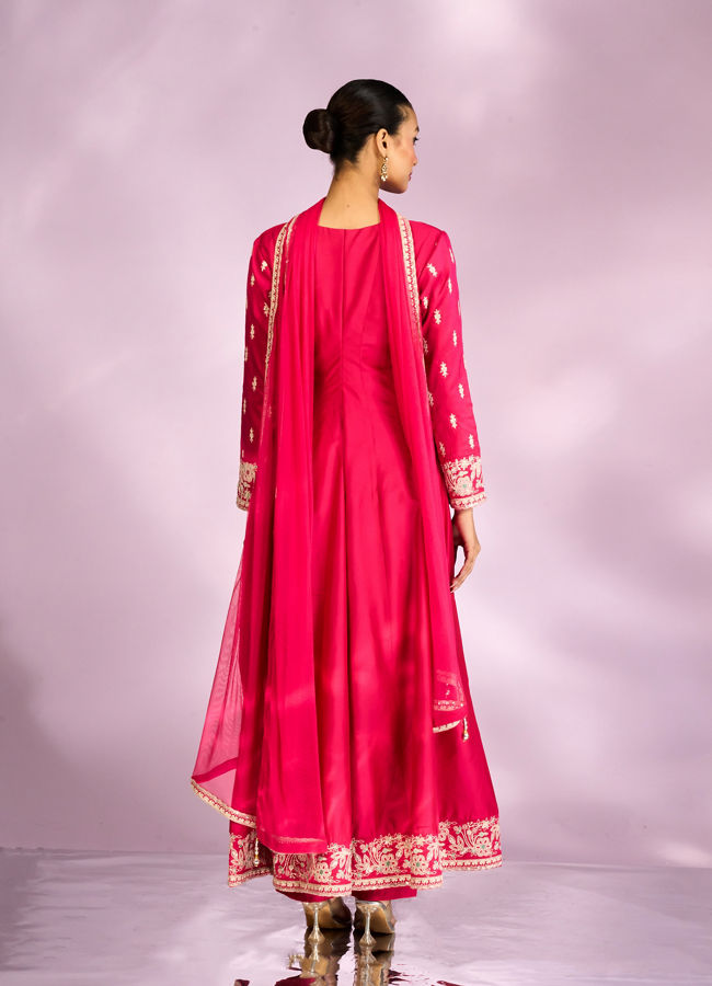 Mohey Women Royal Rani Pink Anarkali Suit