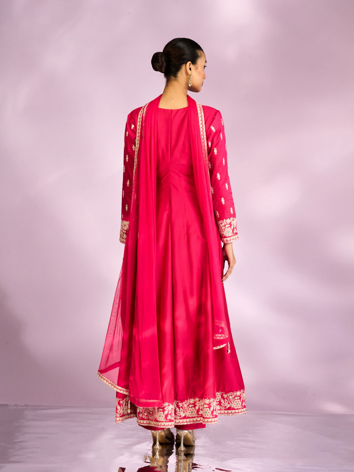 Mohey Women Royal Rani Pink Anarkali Suit