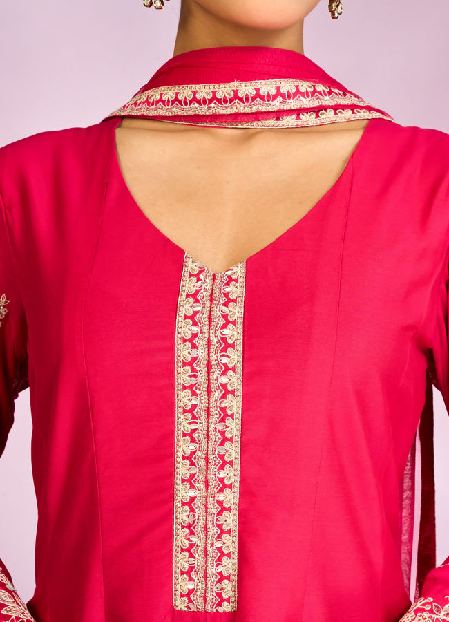 Mohey Women Royal Rani Pink Anarkali Suit