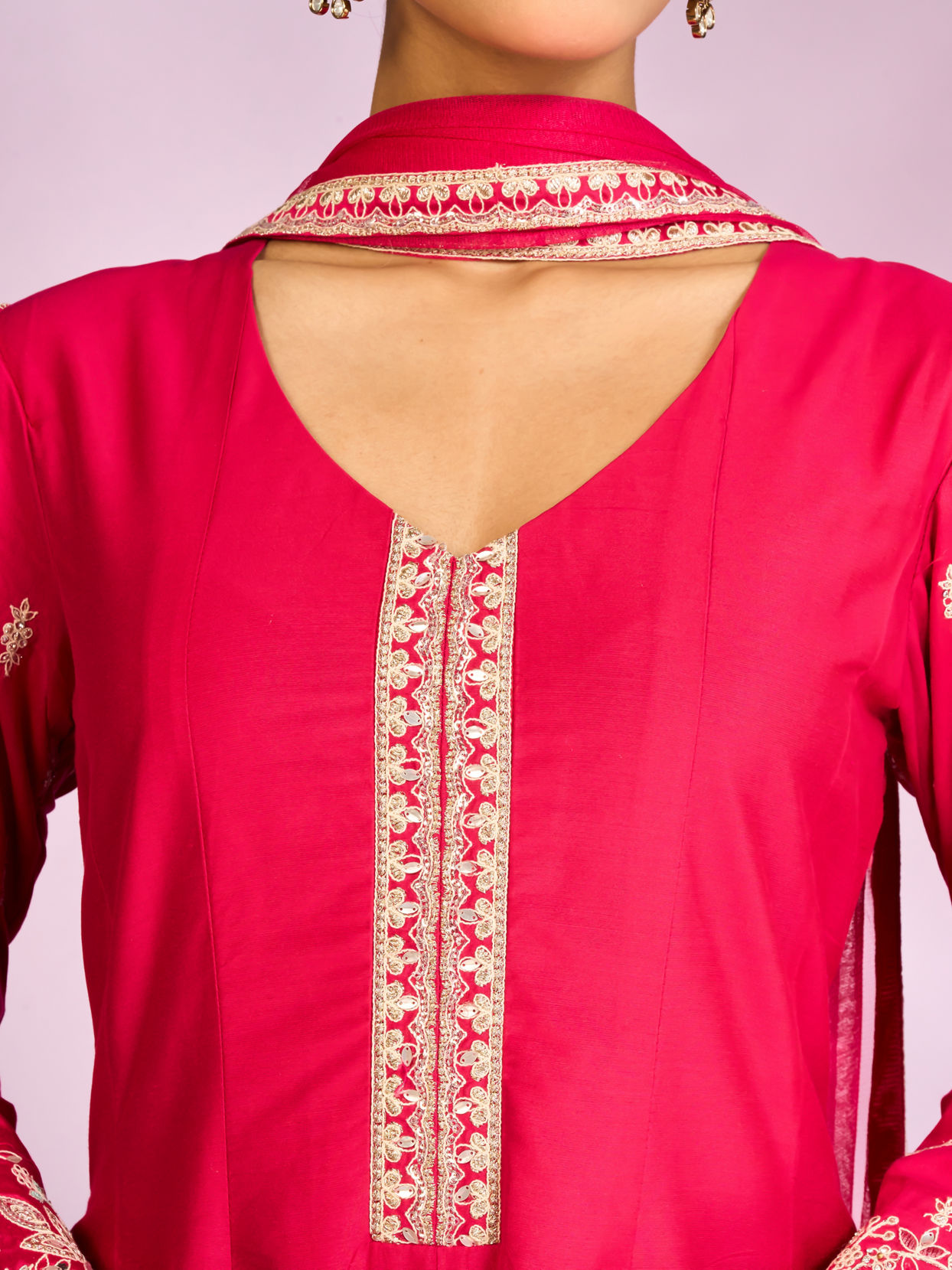 Mohey Women Royal Rani Pink Anarkali Suit
