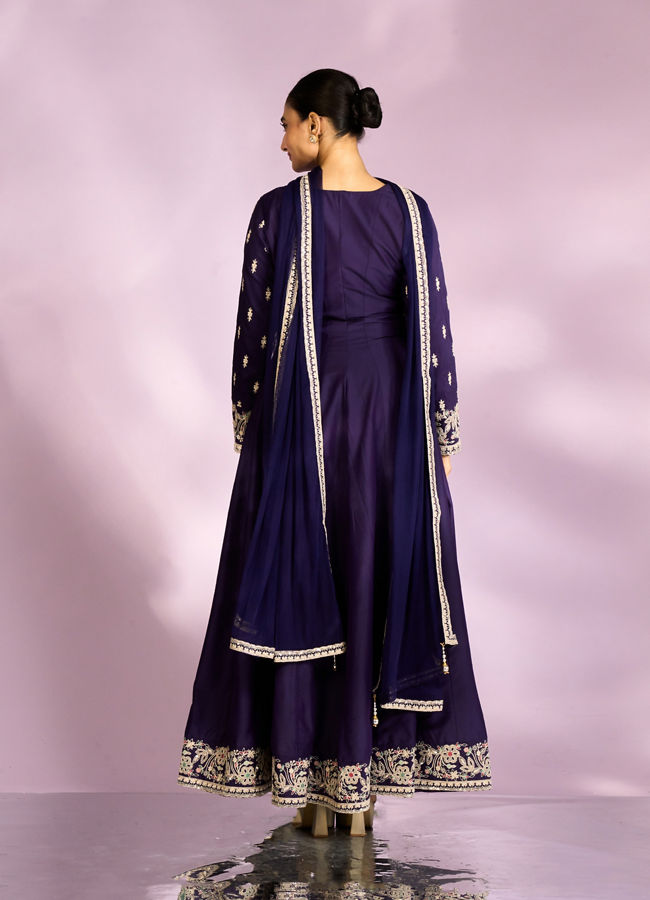 Mohey Women Regal Purple Anarkali Suit