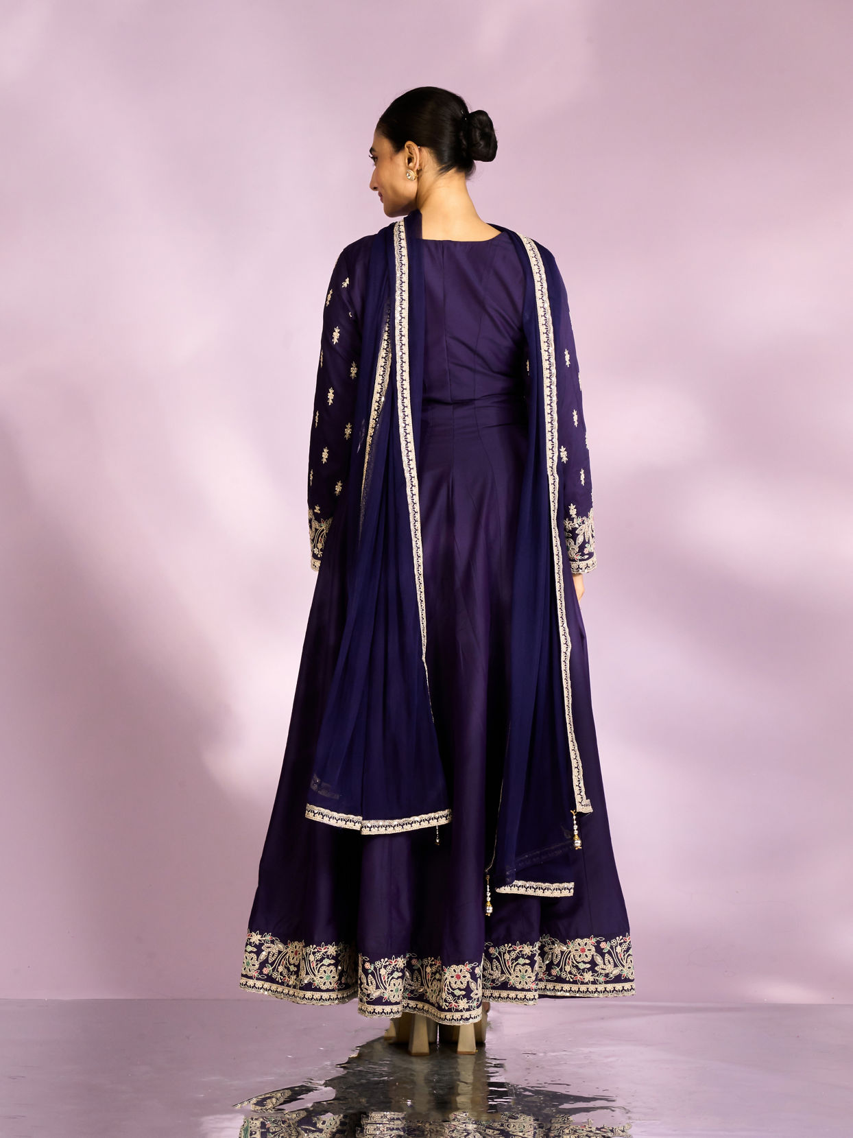 Mohey Women Regal Purple Anarkali Suit
