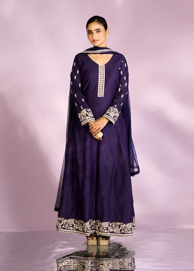 Mohey Women Regal Purple Anarkali Suit