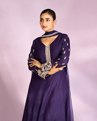 Mohey Women Regal Purple Anarkali Suit