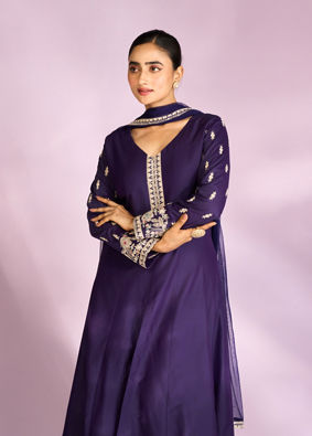 Mohey Women Regal Purple Anarkali Suit