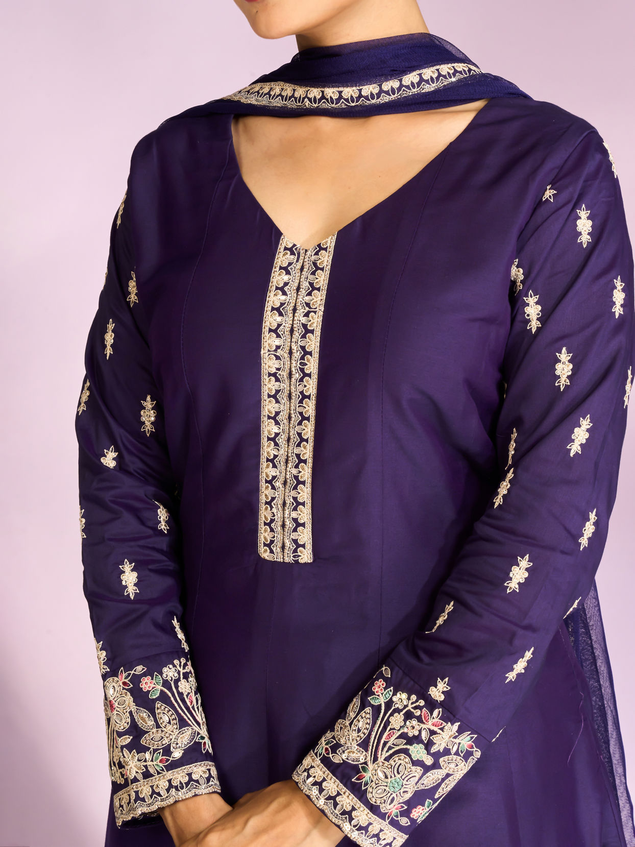 Mohey Women Regal Purple Anarkali Suit