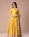 Mohey Women Lustrous Mustard Yellow Anarkali Suit