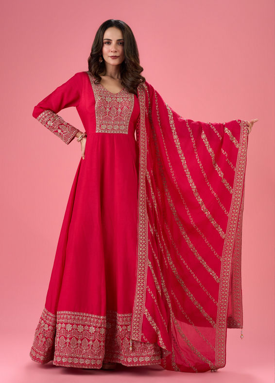 Mohey Women Rani Pink Allure Anarkali Suit