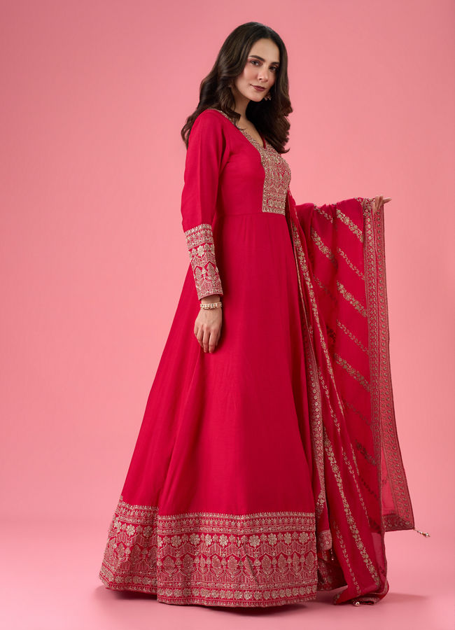 Mohey Women Rani Pink Allure Anarkali Suit