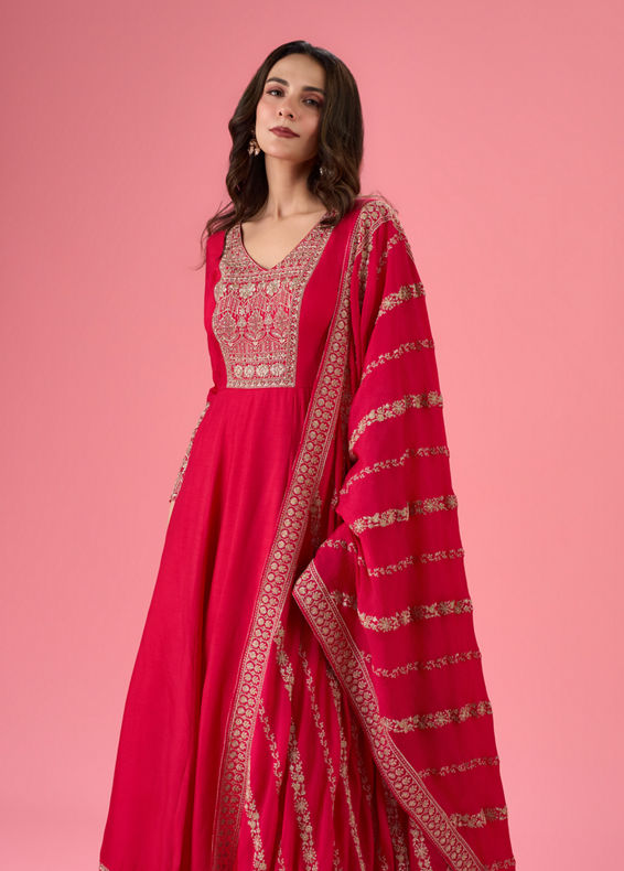 Mohey Women Rani Pink Allure Anarkali Suit