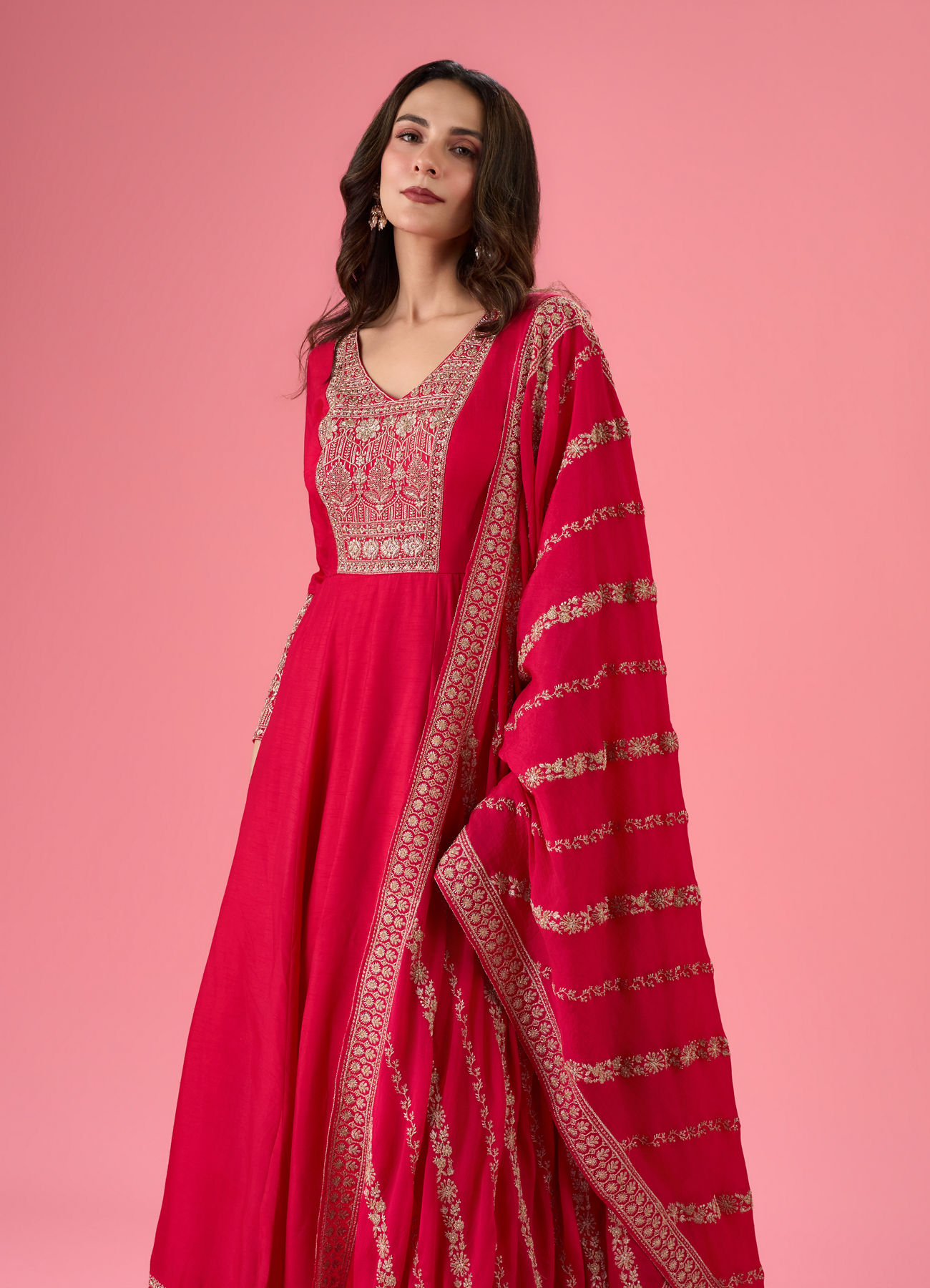 Mohey Women Rani Pink Allure Anarkali Suit