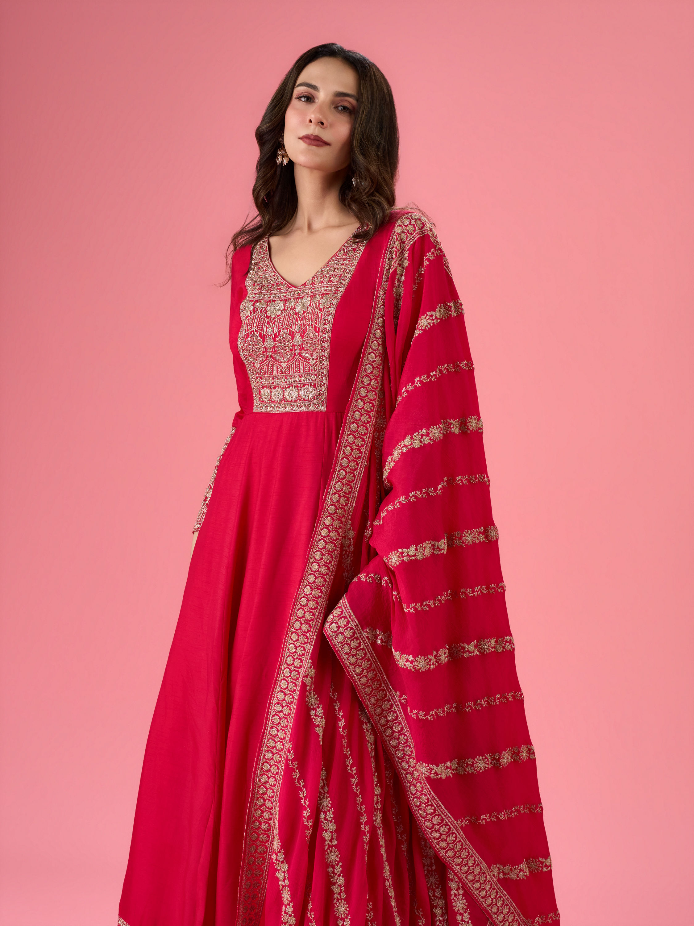 Mohey Women Rani Pink Allure Anarkali Suit