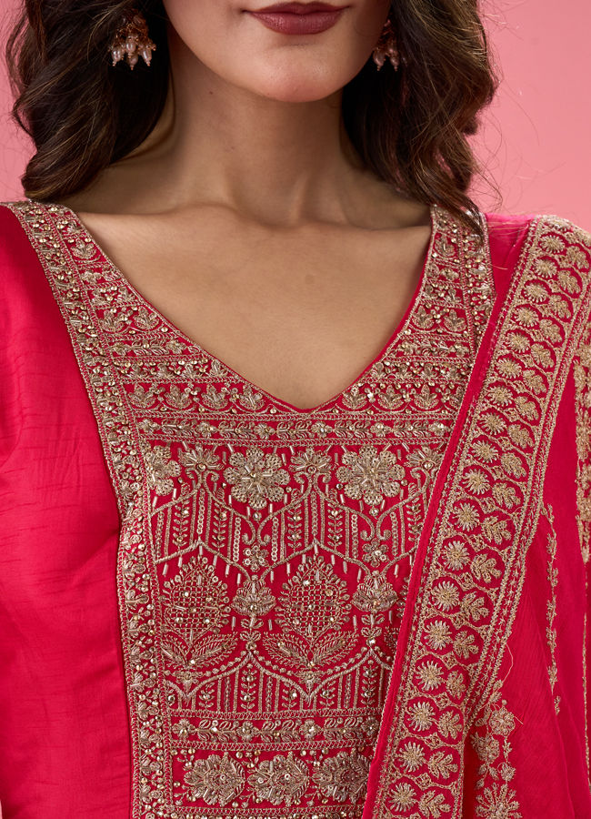 Mohey Women Rani Pink Allure Anarkali Suit