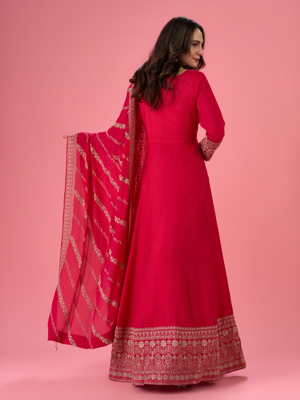 Mohey Women Rani Pink Allure Anarkali Suit