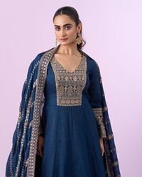 Mohey Women Royal Indigo Anarkali Suit