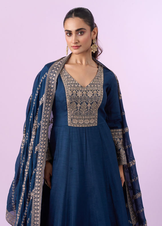 Mohey Women Royal Indigo Anarkali Suit