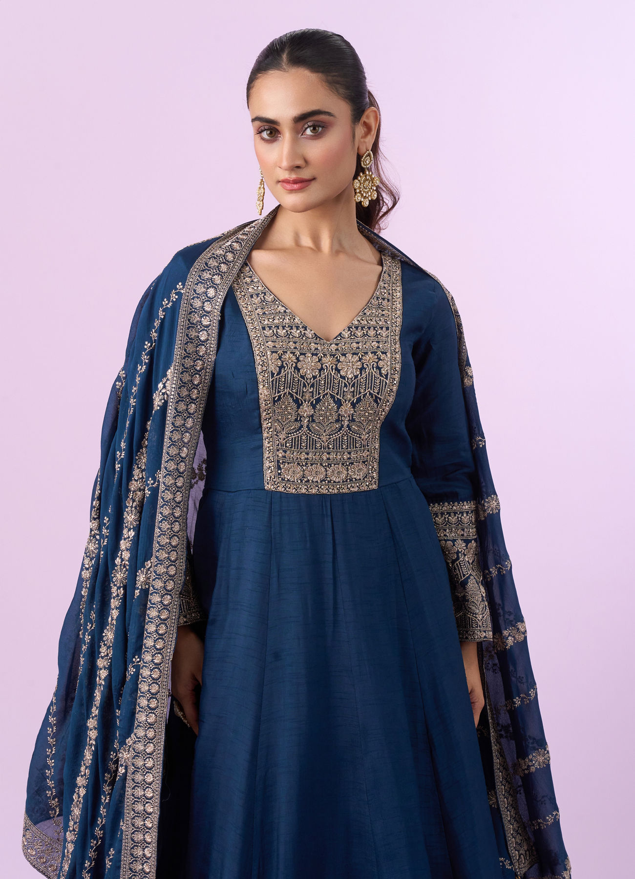 Mohey Women Royal Indigo Anarkali Suit