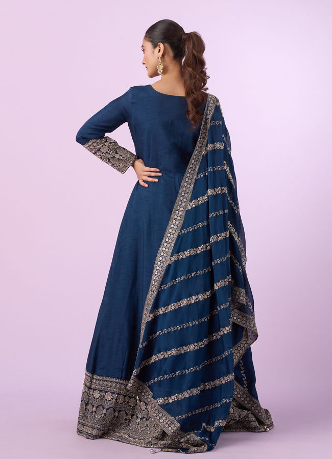 Mohey Women Royal Indigo Anarkali Suit