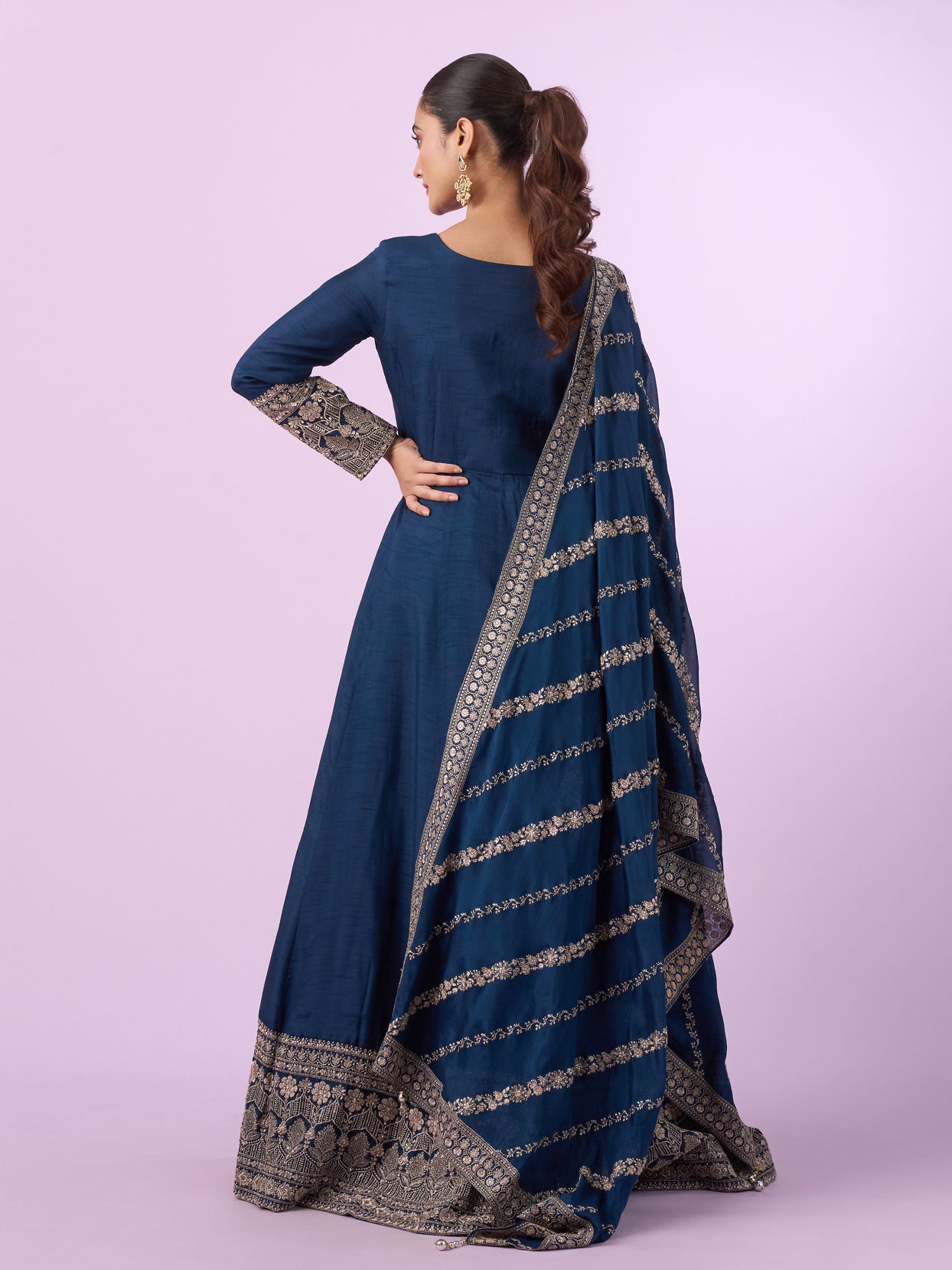 Mohey Women Royal Indigo Anarkali Suit