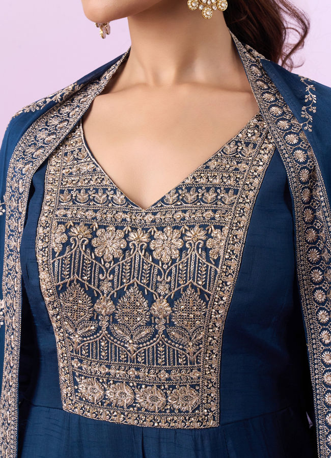 Mohey Women Royal Indigo Anarkali Suit