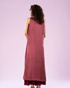 Mohey Women Wine Satin Sharara with Cape Indo Western