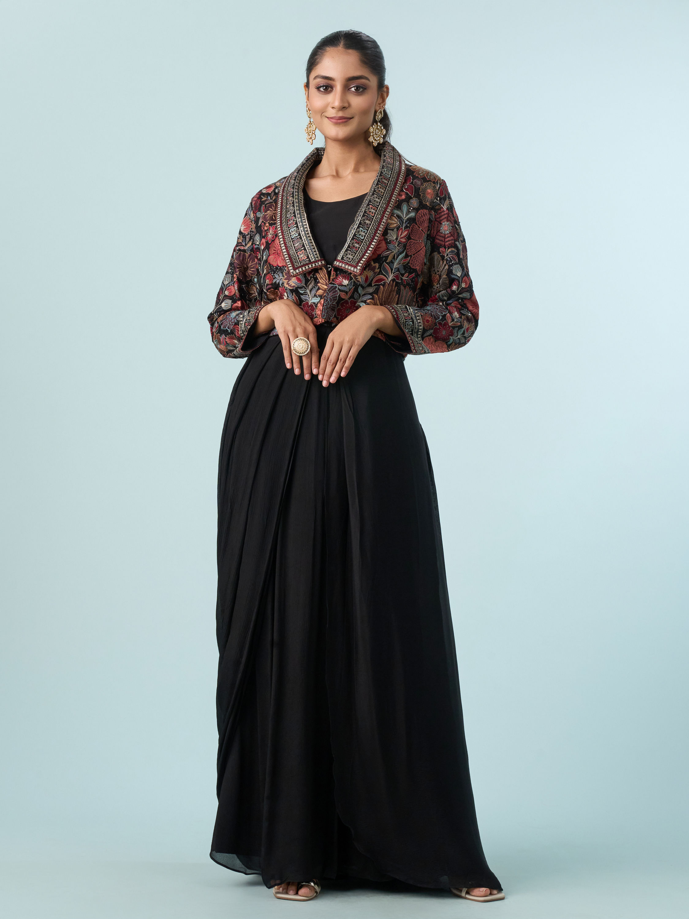 Mohey Women Black Elegance Indo Western