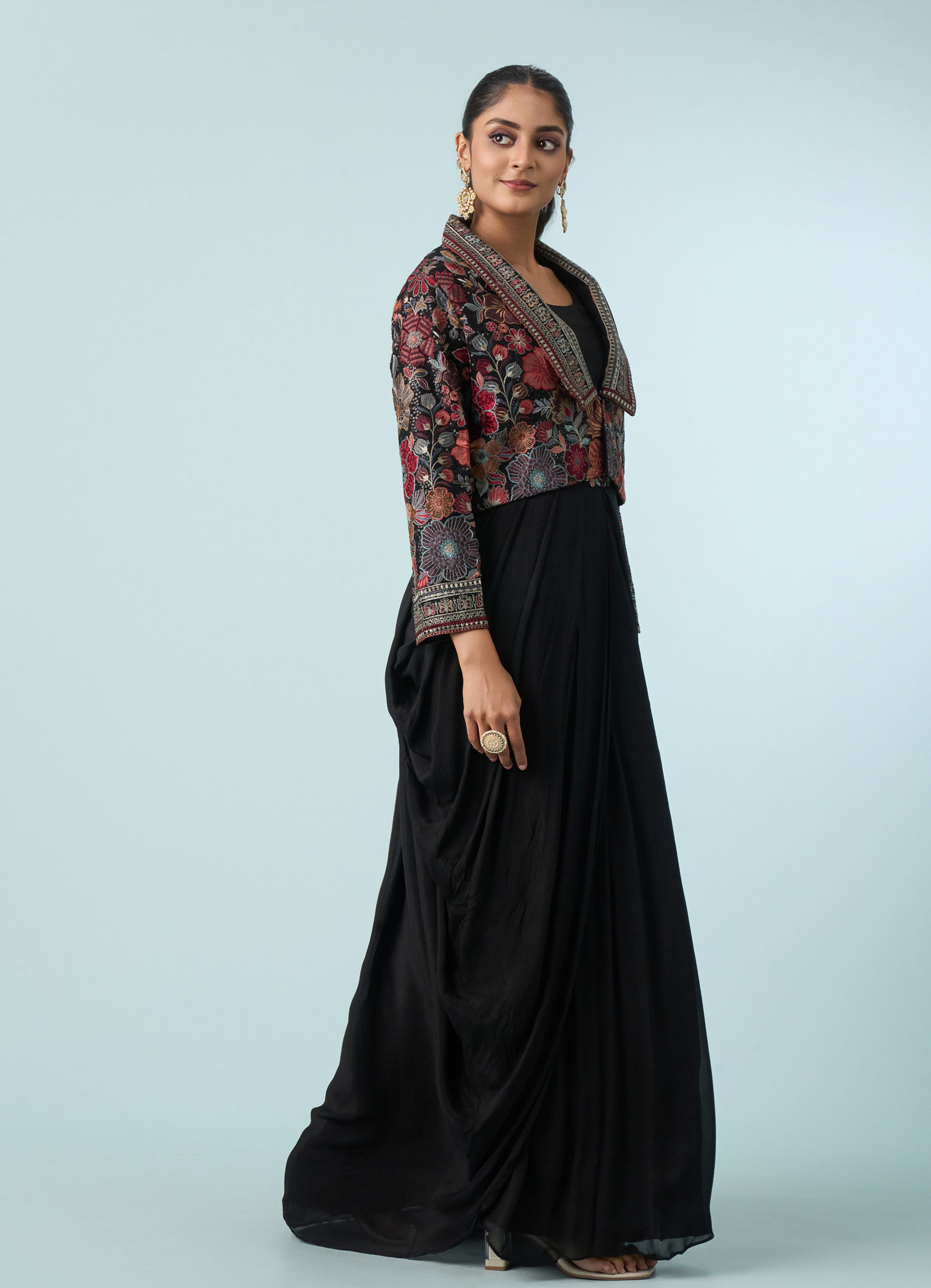 Buy Black Elegance Indo Western Online in the USA @Mohey - Indo western  dress for women for Women