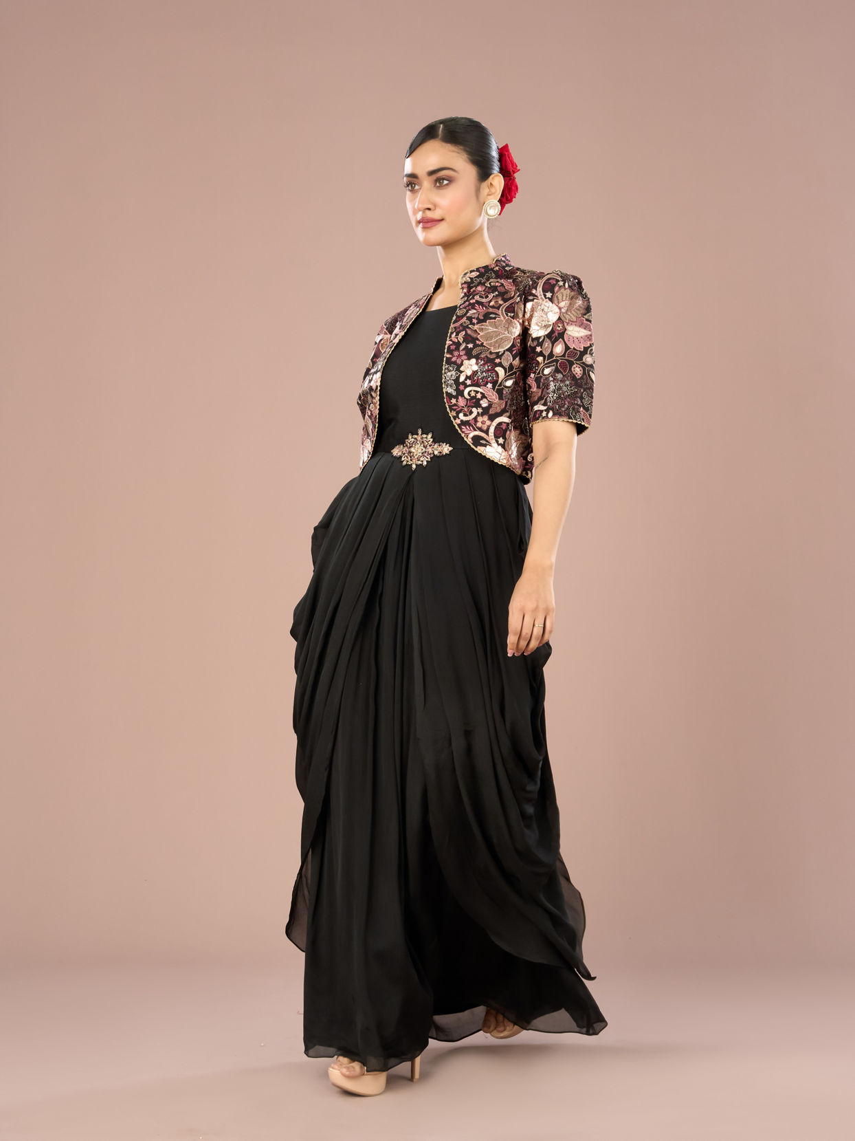 Mohey Women Black Majesty Indo Western