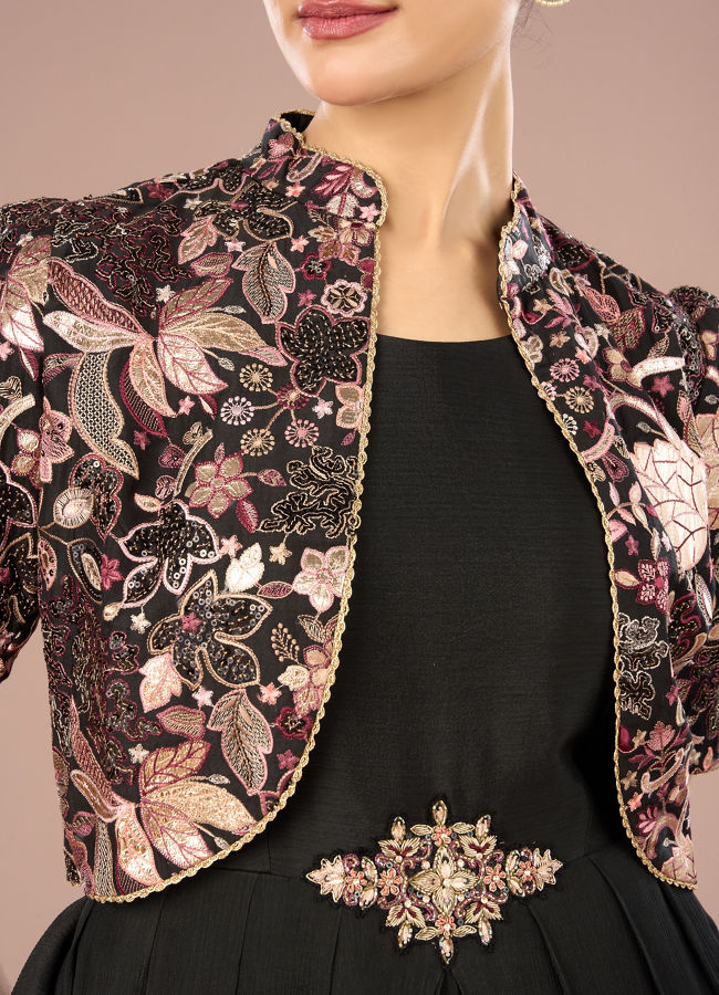 Mohey Women Black Majesty Indo Western