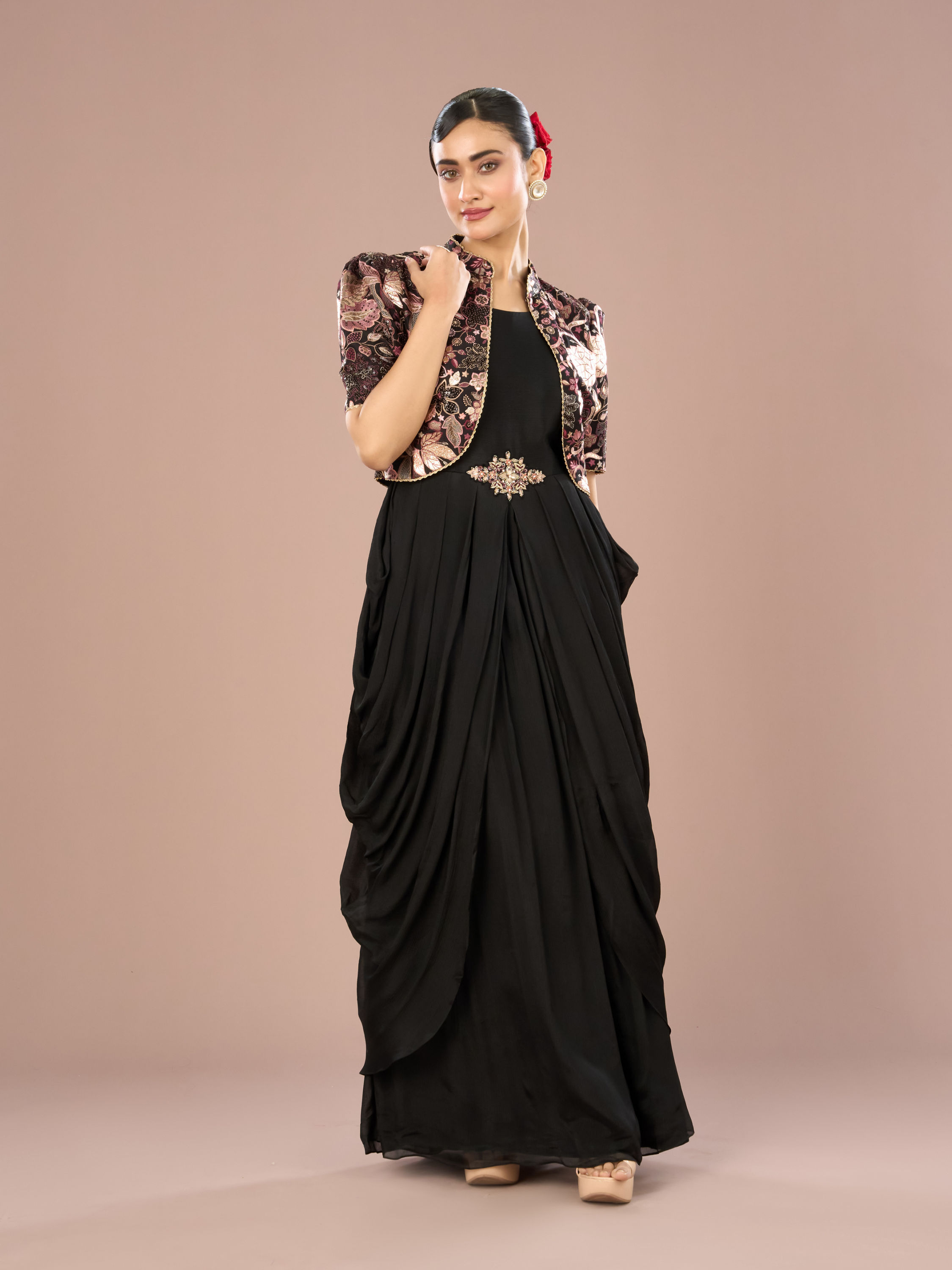 Mohey Women Black Majesty Indo Western