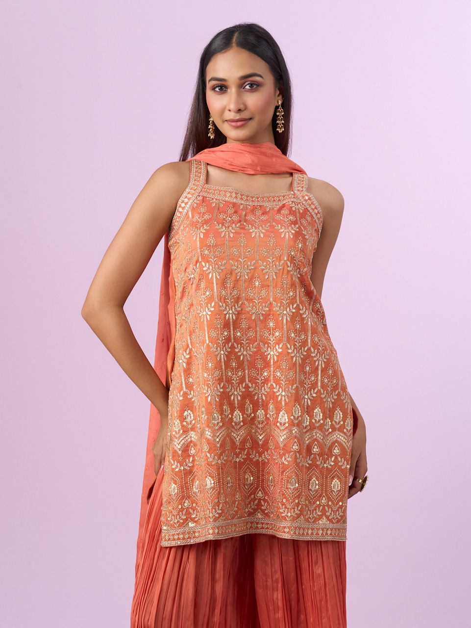 Mohey Women Pink Art Silk Palazzo Suit