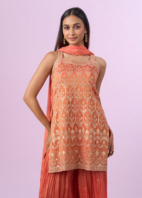 Mohey Women Pink Art Silk Palazzo Suit