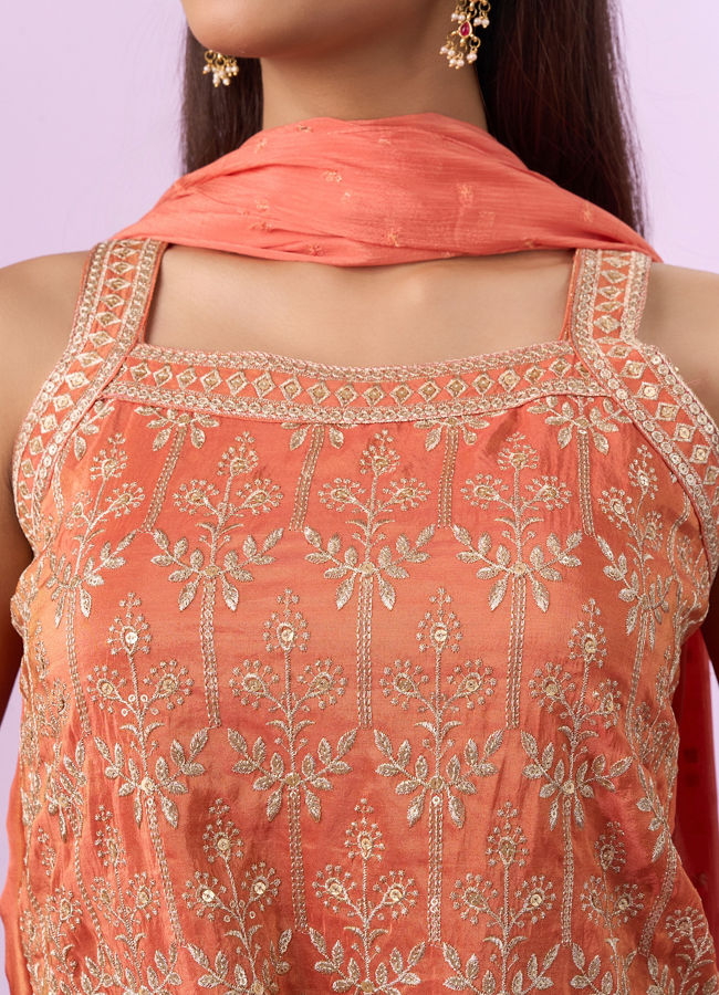 Mohey Women Pink Art Silk Palazzo Suit