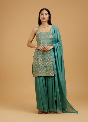 Mohey Women Elegant Green Palazzo Suit