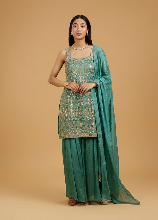Mohey Women Elegant Green Palazzo Suit