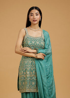 Mohey Women Elegant Green Palazzo Suit