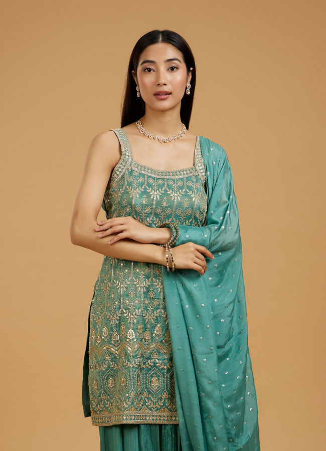 Mohey Women Elegant Green Palazzo Suit