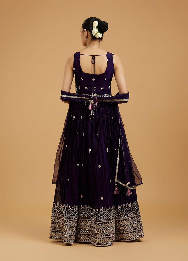 Mohey Women Royal Purple Anarkali Suit