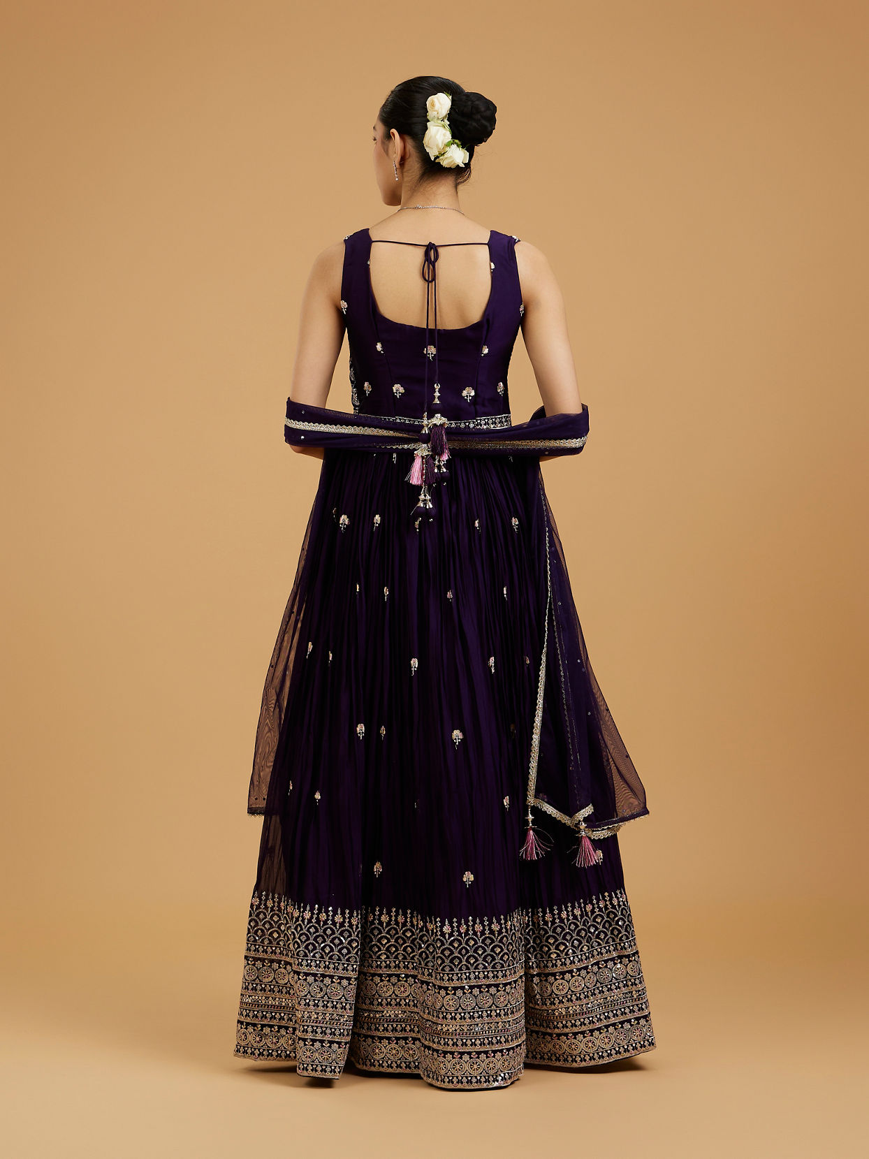 Mohey Women Royal Purple Anarkali Suit