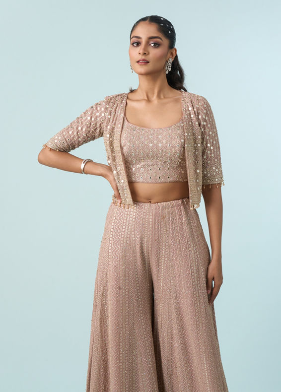 Mohey Women Majesty In Purple Three Piece Indo Western
