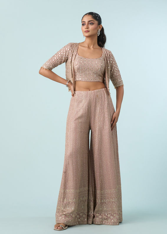Mohey Women Majesty In Purple Three Piece Indo Western