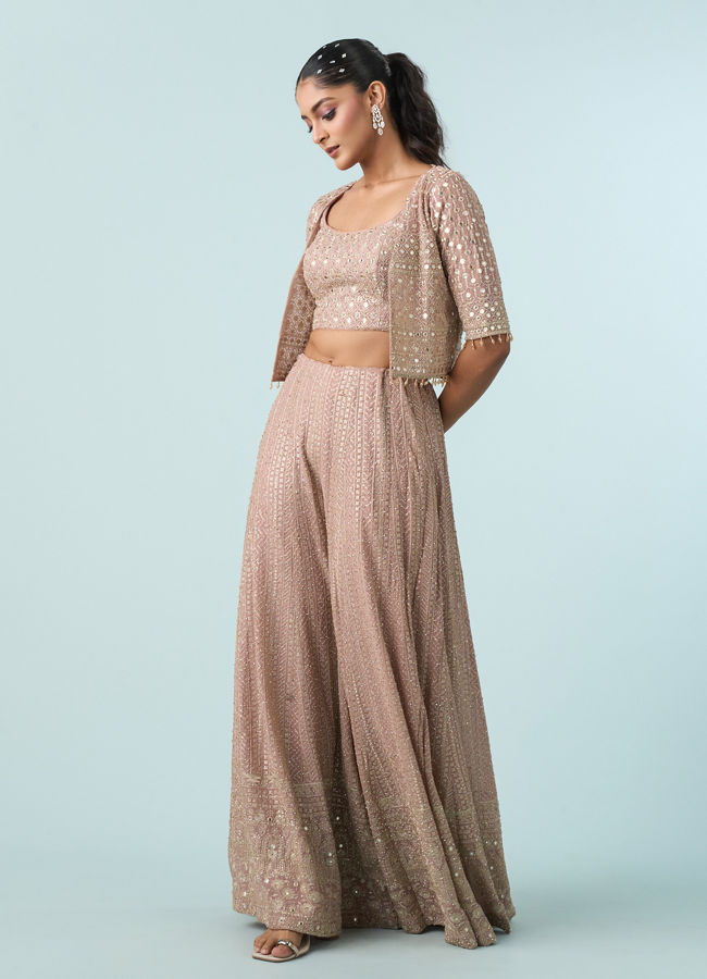Mohey Women Majesty In Purple Three Piece Indo Western