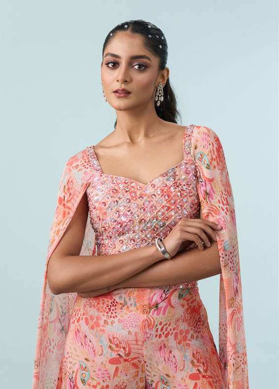 Mohey Women Gajree Palazzo Set With Blouse Indo Western