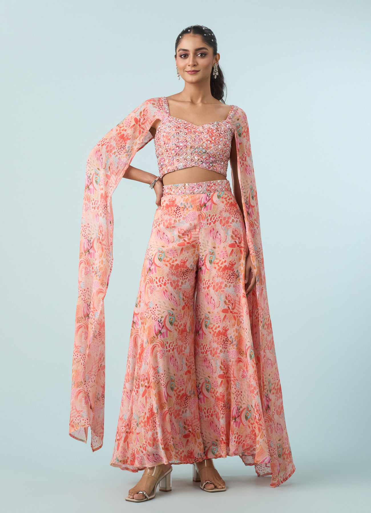 Mohey Women Gajree Palazzo Set With Blouse Indo Western