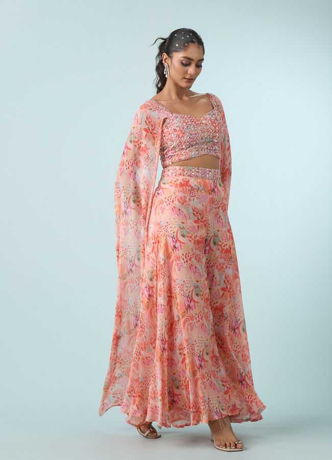 Mohey Women Gajree Palazzo Set With Blouse Indo Western