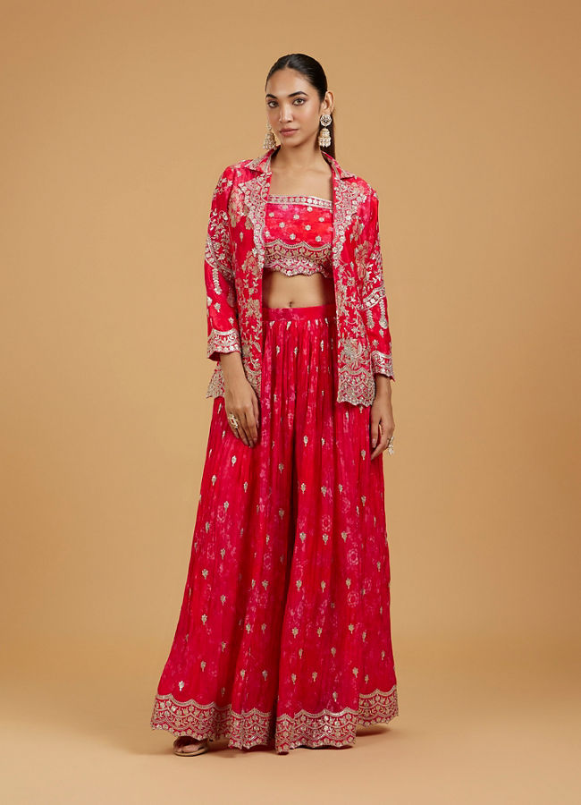 Mohey Women Pink Ethereal Trio Indo Western