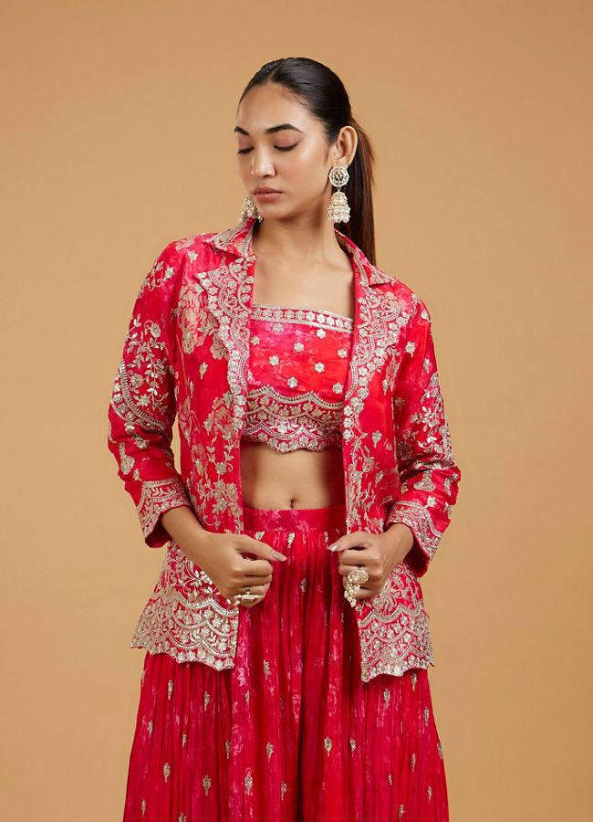 Mohey Women Pink Ethereal Trio Indo Western
