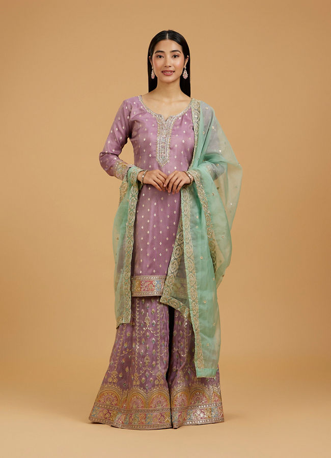 Mohey Women Radiant Purple Royalty Sharara Suit