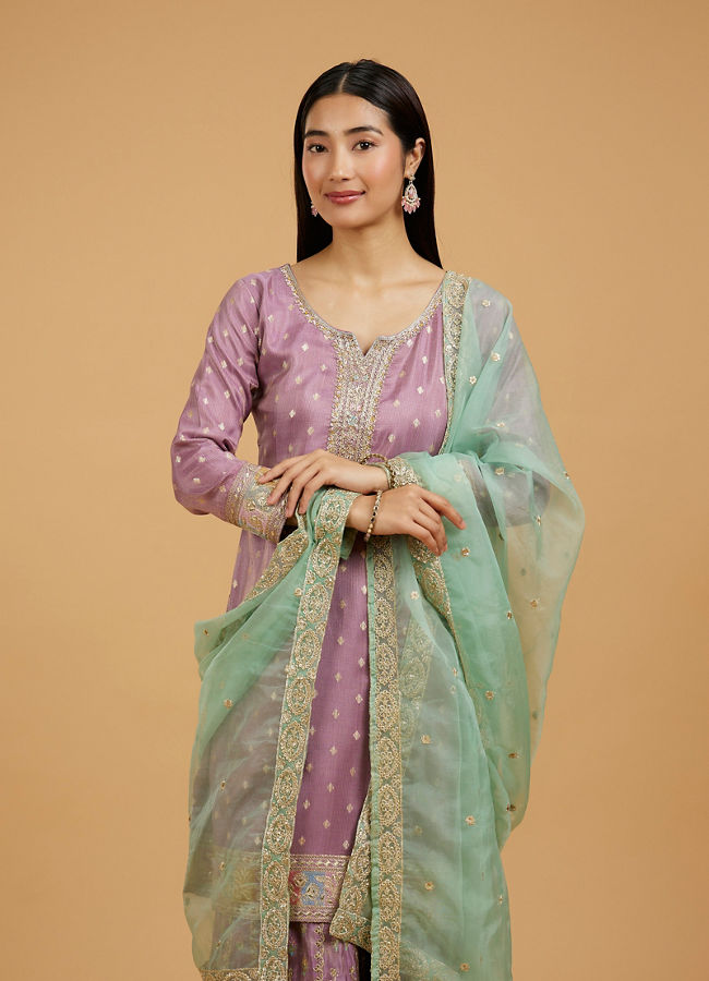 Mohey Women Radiant Purple Royalty Sharara Suit